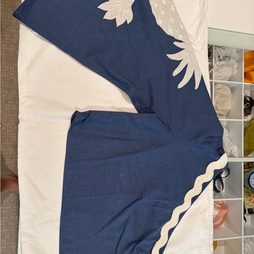 Blue top with White Embroidery